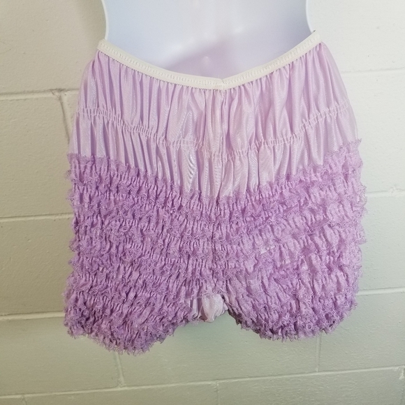 Vtg lilac purple ruffle square dance shorts bloomers pettipants sissy - Picture 8 of 10